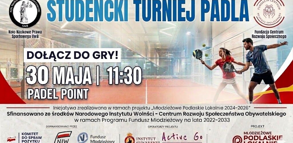Studencki Turniej Padla (30 maja 2026 r.) - grafika promująca wydarzenie