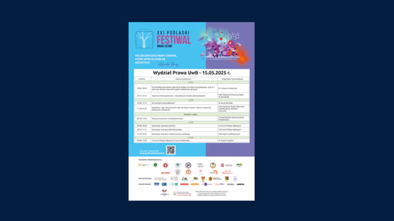 XXI Podlaski Festiwal Nauki i Sztuki na Wydziale Prawa UwB