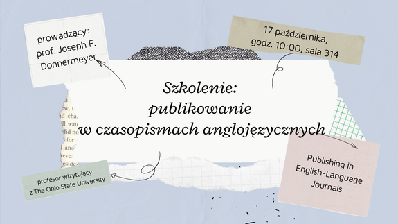 Szkolenie: publikowanie w czasopismach anglojęzycznych