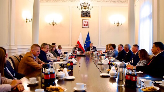 Spotkanie Konferencji Dziekan&oacute;w Uniwersyteckich Publicznych Wydział&oacute;w Prawa z Ministrem Sprawiedliwości Waldemarem Żurkiem, Ministrem Nauki i Szkolnictwa Wyższego - dr. Marcinem Kulaskiem oraz prof. Marią Mr&oacute;wczyńską - Podsekretarz Stanu