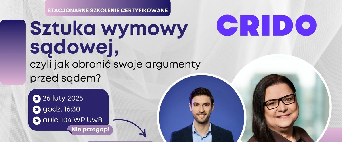 Certyfikowane warsztaty współorganizowane z CRIDO