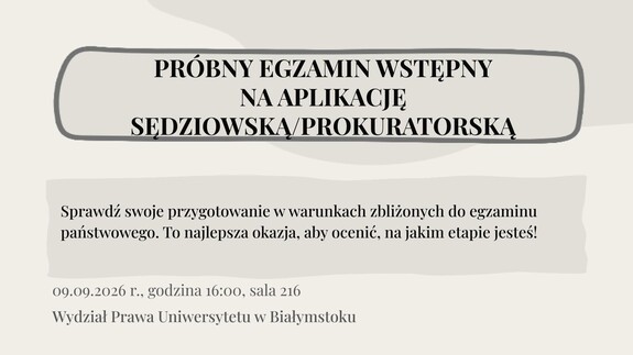 Pr&oacute;bny egzamin wstępny na aplikację sędziowską/prokuratorską