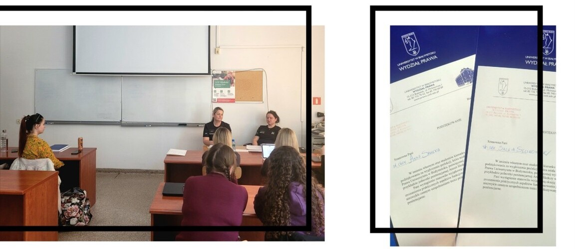 Pracownicy z Aresztu Śledczego w Białymstoku na wykładzie z Prawa penitencjarnego