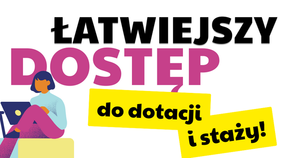 Łatwiejszy dostęp do dotacji i staży - spotkanie z przedstawicielem Powiatowego Urzędu Pracy - plakat promujący wydarzenie