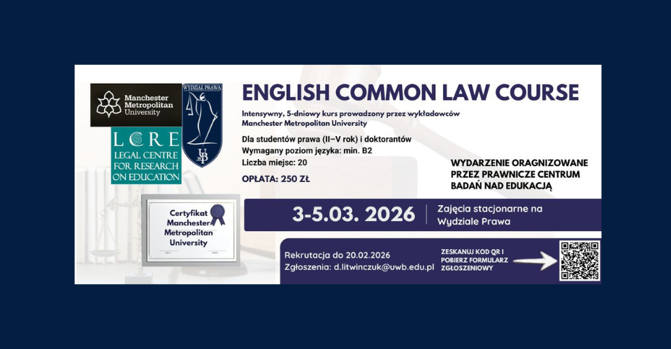 English Common Law Course – kurs prowadzony przez wykładowców Manchester Metropolitan University