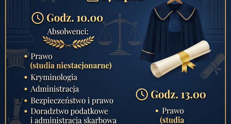 Dyplomatorium 2026 na Wydziale Prawa - wyjątkowe święto absolwentów już 17 lipca! - grafika promująca wydarzenie