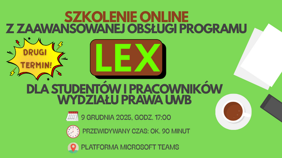 Dodatkowe szkolenie z LEX-a - grafika informacyjna