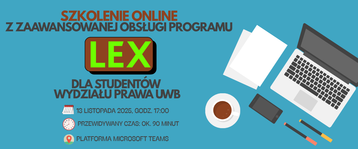 Szkolenie online z zaawansowanej obsługi programu LEX - plakat