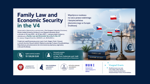 Projekt realizowany przez Uniwersytet w Białymstoku w partnerstwie z Pan-European University (Bratislava), Eötvös Loránd University (Budapest) oraz Masaryk University (Brno)