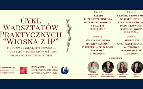 Certyfikowany Cykl Warsztatów Praktycznych pod nazwą "Wiosna z IP" - grafika główna