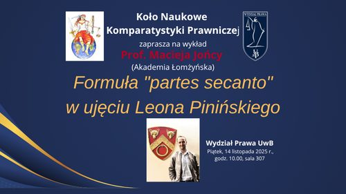 Wykład Prof. Macieja Jońcy pt.:  już 14. listopada 2025 r. - plakat zapowiadający wydarzenie