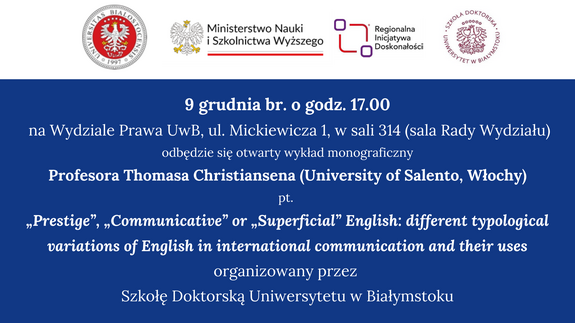 Wykład monograficzny prof. Thomasa Christiansena