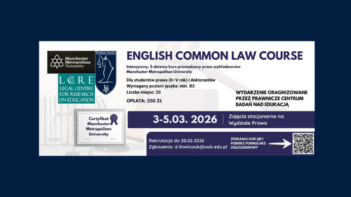 English Common Law Course – kurs prowadzony przez wykładowców Manchester Metropolitan University
