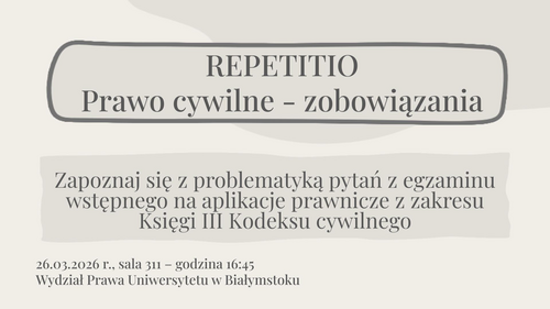 Repetitio - Prawo cywilne - zobowiązania (26 marca 2026 r.)