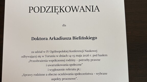 IV Og&oacute;lnopolska Konferencja Naukowa (Toruń, 14-15 maja 2026 r.) - RELACJA Z WYDARZENIA