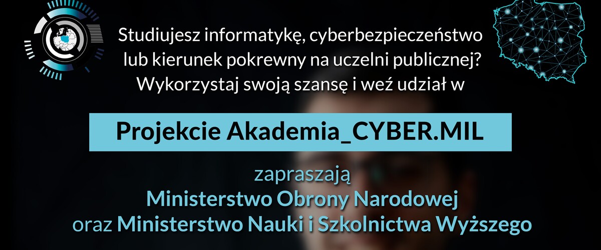 V edycja programu Akademia_CYBER.MIL - plakat promujący przedsięwzięcie