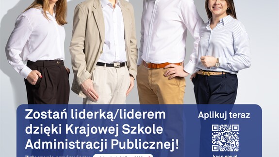 Krajowa Szkoła Administracji Publicznej (KSAP) - materiał graficzny promujący najnowszą ofertę edukacyjną