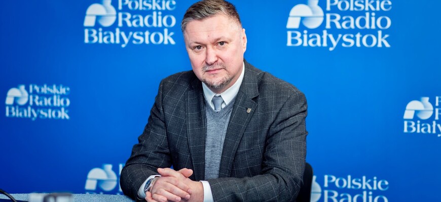 Dziekan Wydziału Prawa UwB - prof. Artur Olechno w Polskim Radiu Białystok o AI i Dniu Otwartym, foto: Sylwia Krassowska, Polskie Radio Białystok