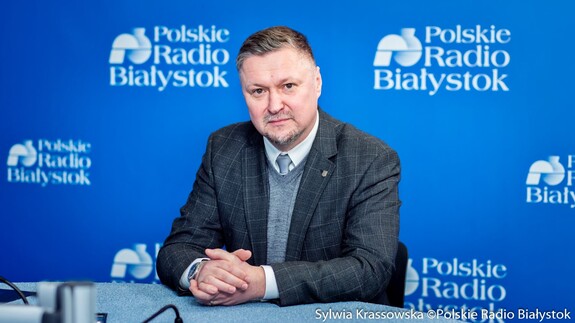 Dziekan Wydziału Prawa UwB - prof. Artur Olechno w Polskim Radiu Białystok o AI i Dniu Otwartym, foto: Sylwia Krassowska, Polskie Radio Białystok