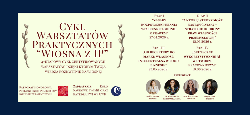 Certyfikowany Cykl Warsztatów Praktycznych pod nazwą "Wiosna z IP" - grafika główna