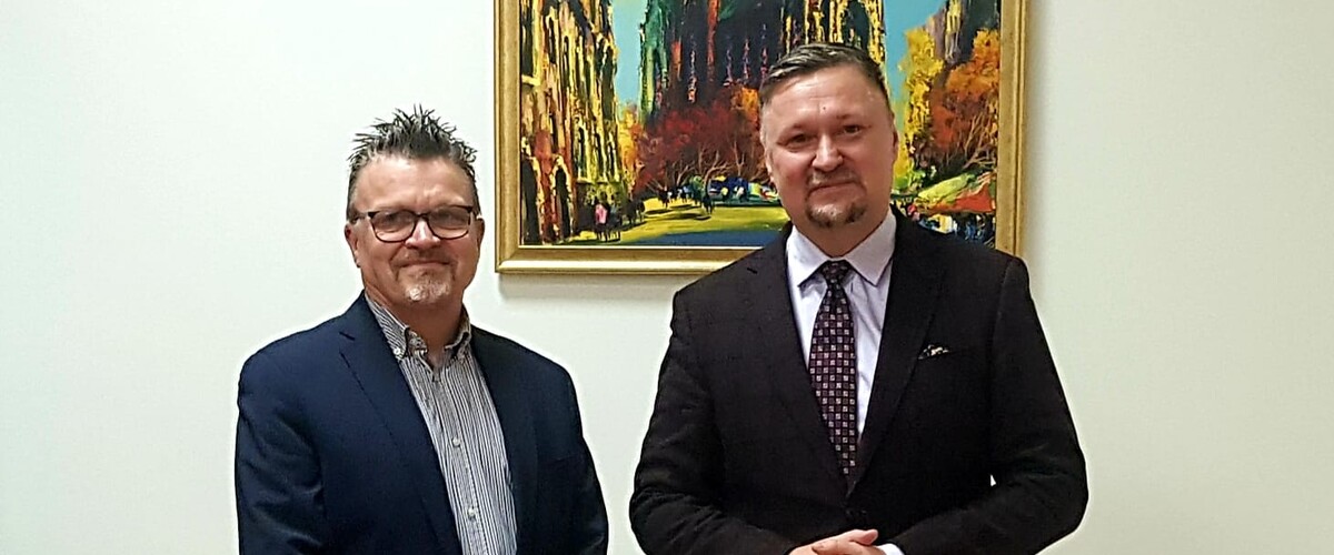 Spotkanie Dziekana Wydziału Prawa UwB - dr. hab. Artura Olechno, prof. UwB z prof. Thomasem Christiansenem