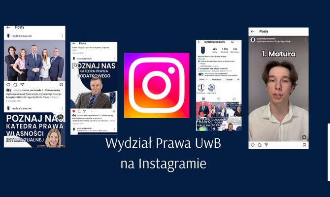 Wydział Prawa UwB na Instagramie - dołącz do nas! Zajrzyj do wiadomości i skorzystaj z kodu QR