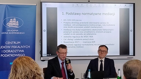Udział przedstawicieli Wydziału Prawa UwB w konferencji "Mediacja w prawie podatkowym - w poszukiwaniu r&oacute;wnowagi między interesem publicznym a ważnym interesem podatnika"