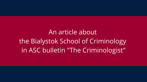 An article about the Białystok School of Criminology