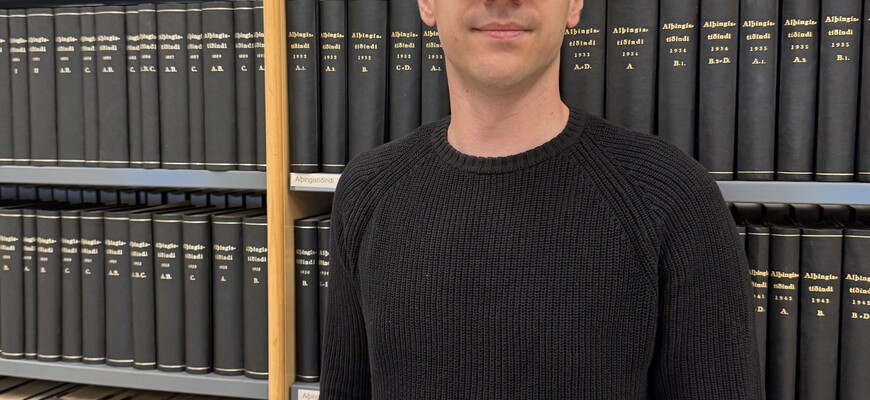 Mgr Przemysław Brzozowski na kwerendzie bibliotecznej w Islandzkiej Bibliotece Narodowej i Uniwersyteckiej w Reykjavíku