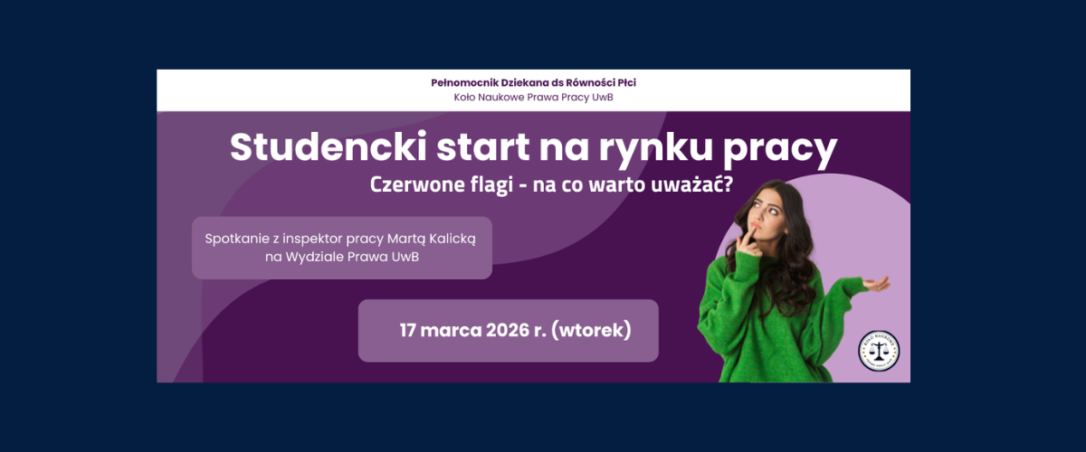 "Studencki start na rynku pracy. Czerwone flagi - na co warto uważać?" - plakat promujący wydarzenie