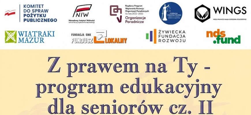 Studencka Poradnia Prawna - Pracownia Wydziału Prawa UwB wykonawcą projektu pt. "Z prawem na Ty - program edukacyjny dla seniorów cz. II"