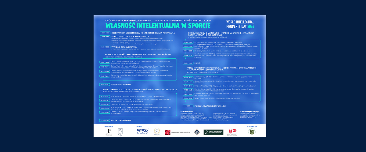 Konferencja Naukowa pt. „Własność intelektualna w sporcie. IP and Sport: Ready, Set, Innovate!”