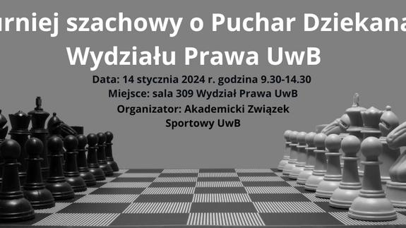 14 stycznia 2024 r. Turniej szachowy o Puchar Dziekana Wydziału Prawa UwB