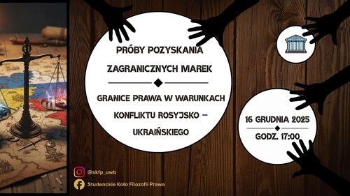 Próby pozyskania zagranicznych marek – granice prawa w warunkach konfliktu rosyjsko – ukraińskiego - plakat promujący wydarzenie