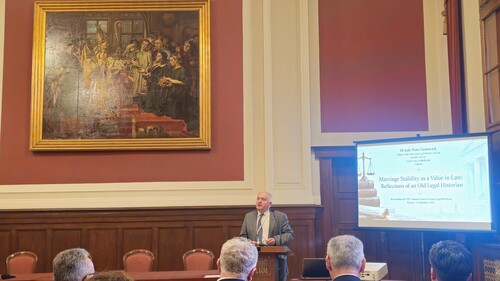 Dr hab. Piotr Fiedorczyk, prof. UwB oraz mgr Michał Stokowski z Wydziału Prawa UwB na XXX Annual Forum of Young Legal Historians w Poznaniu