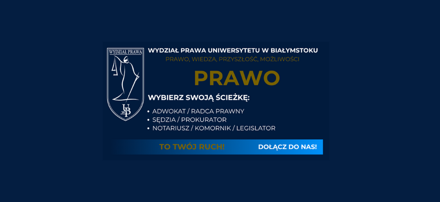 Prawo na Wydziale Prawa Uniwersytetu w Białymstoku - grafika informacyjna