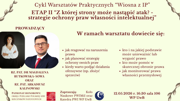 Certyfikowany Cykl Warsztat&oacute;w Praktycznych pod nazwą "Wiosna z IP" - grafika gł&oacute;wna