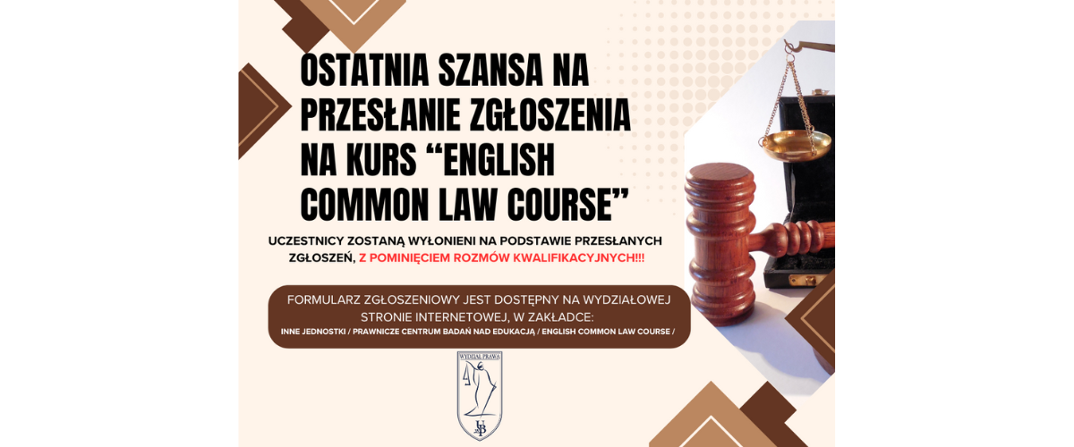 Kurs "English Common Law Course" na Wydziale Prawa UwB 