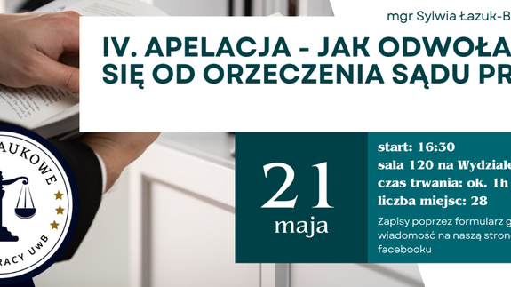 Warsztaty pt. „Apelacja – Jak odwołać się od orzeczenia sądu pracy?”