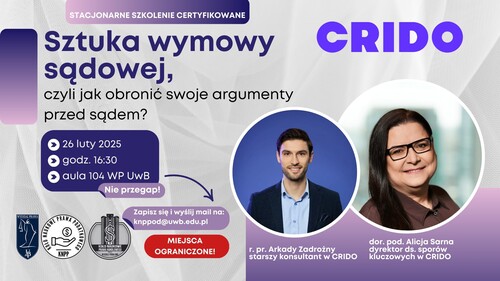 Certyfikowane warsztaty współorganizowane z CRIDO