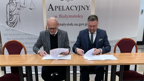 Podpisanie porozumienia o współpracy Wydziału Prawa UwB z Sądem Apelacyjnym w Białymstoku